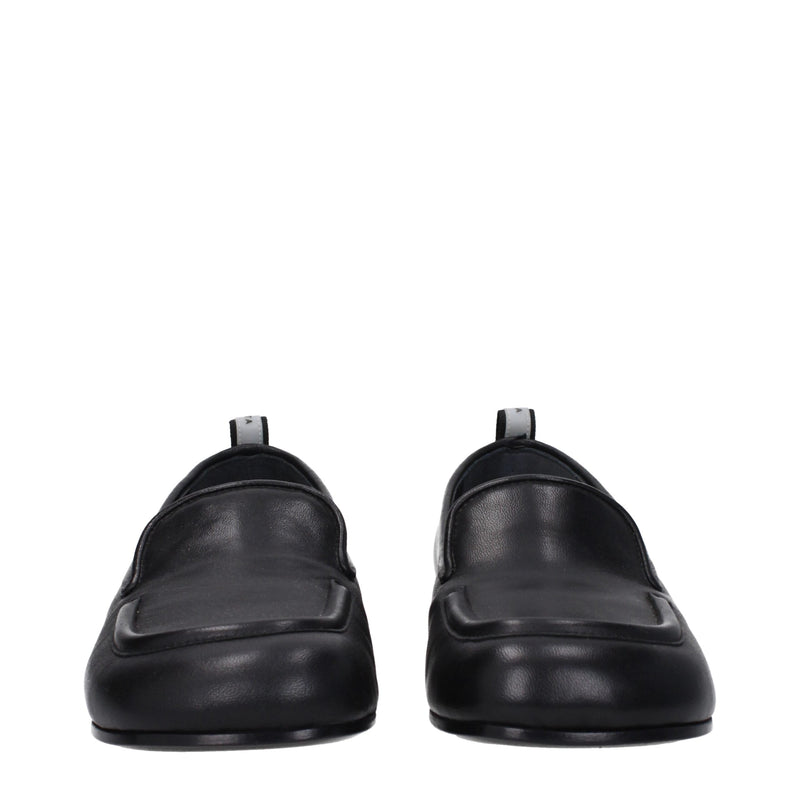 Black Leather Slip-On Loafers
