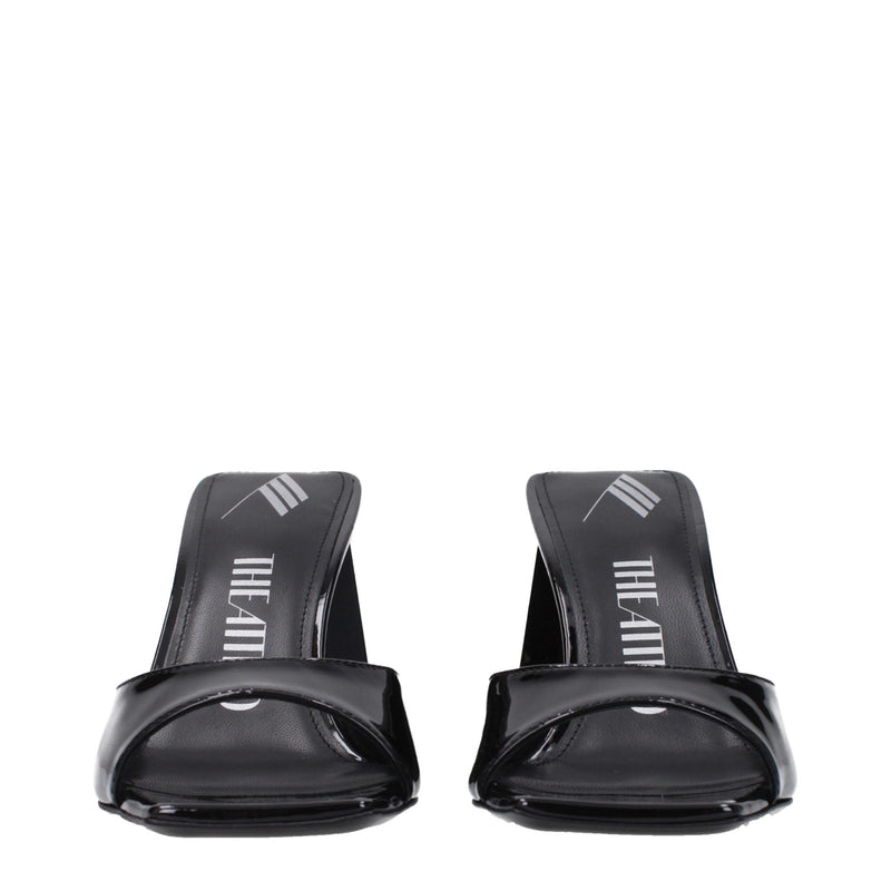 Black Leather Stiletto Heels Sandals