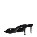 Black Satin Stiletto Heels Sandals