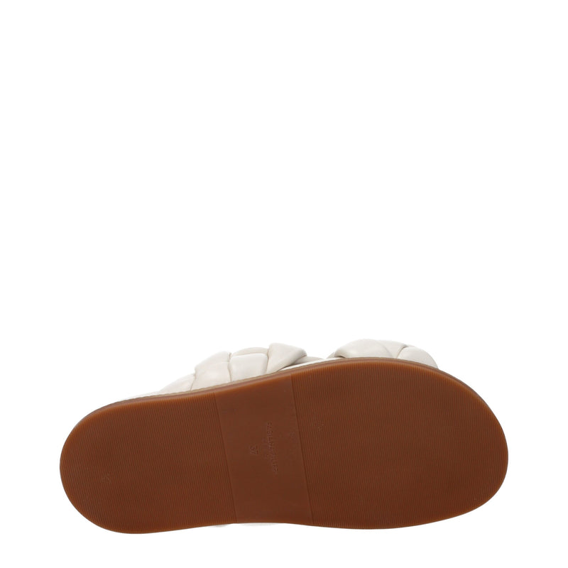 Beige Leather Slippers Sandals