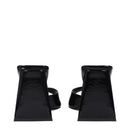 Black Leather Stiletto Heels Sandals