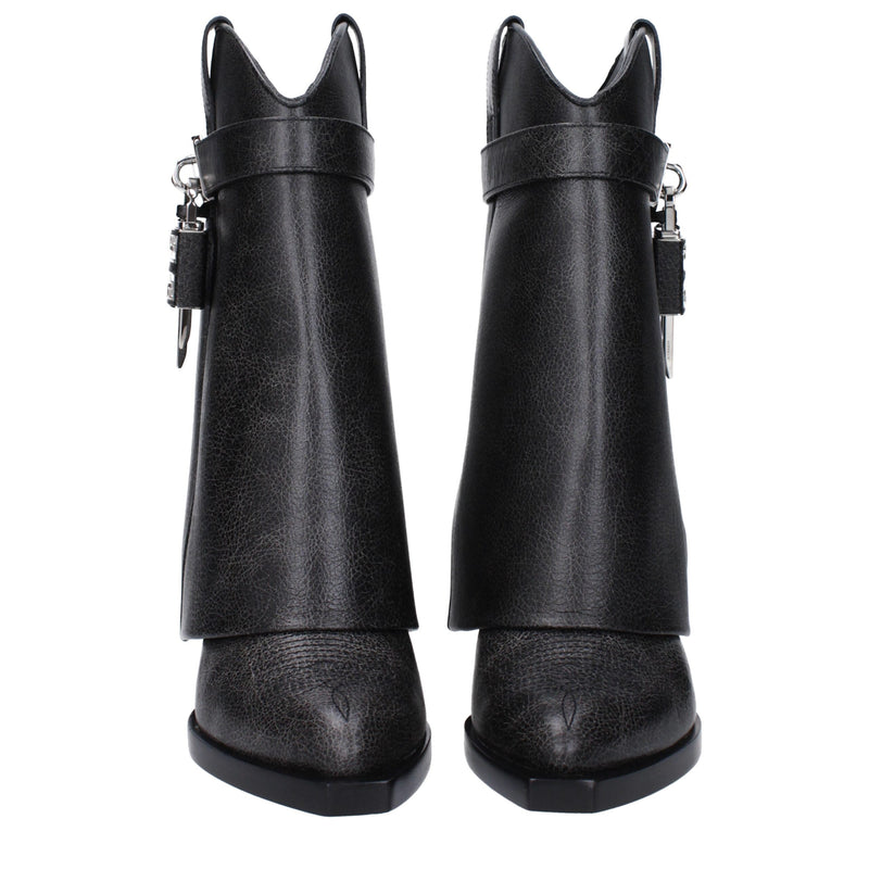 Black Leather Ankle Boots