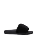 Black Cotton Slippers Sandals