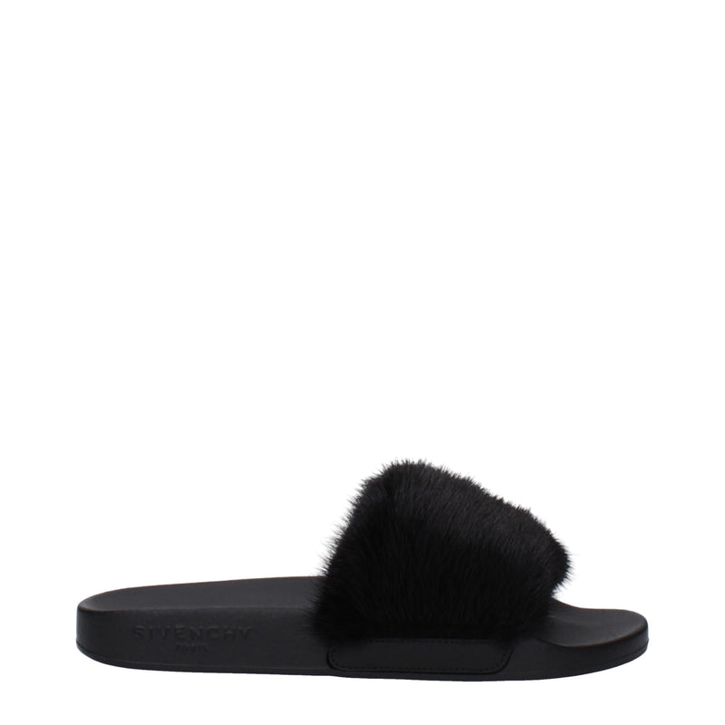 Black Cotton Slippers Sandals