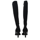 Black Fabric Lace-Up Boots