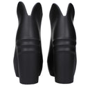 Black Cotton Wedges Sandals