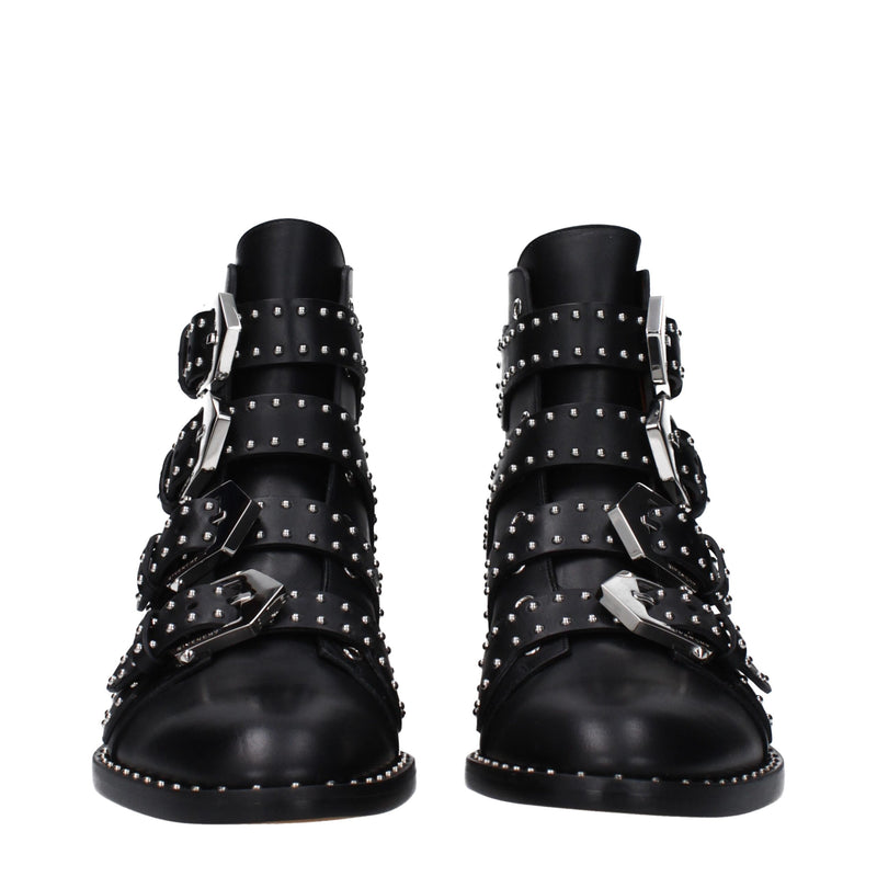 Black Leather Ankle Boots