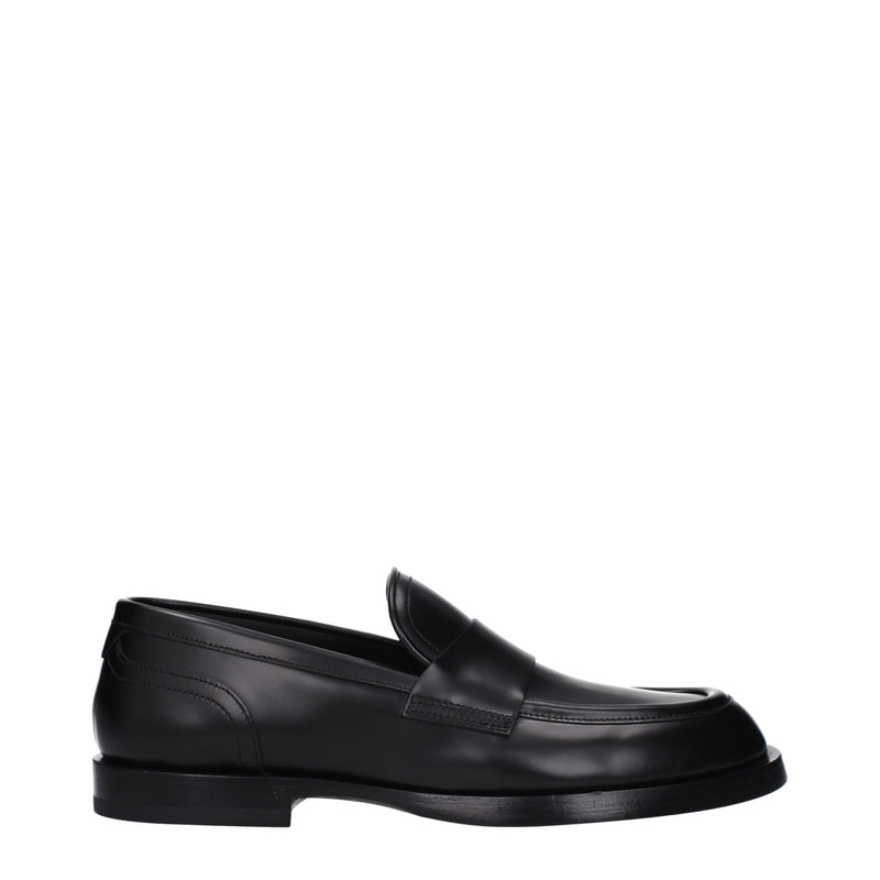 Black Leather Slip-On Loafers