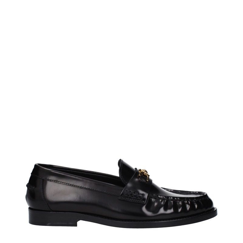 Black Leather Slip-On Loafers