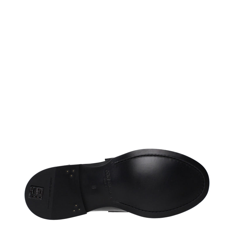 Black Leather Slip-On Loafers