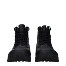 Black Cotton Ankle Boots