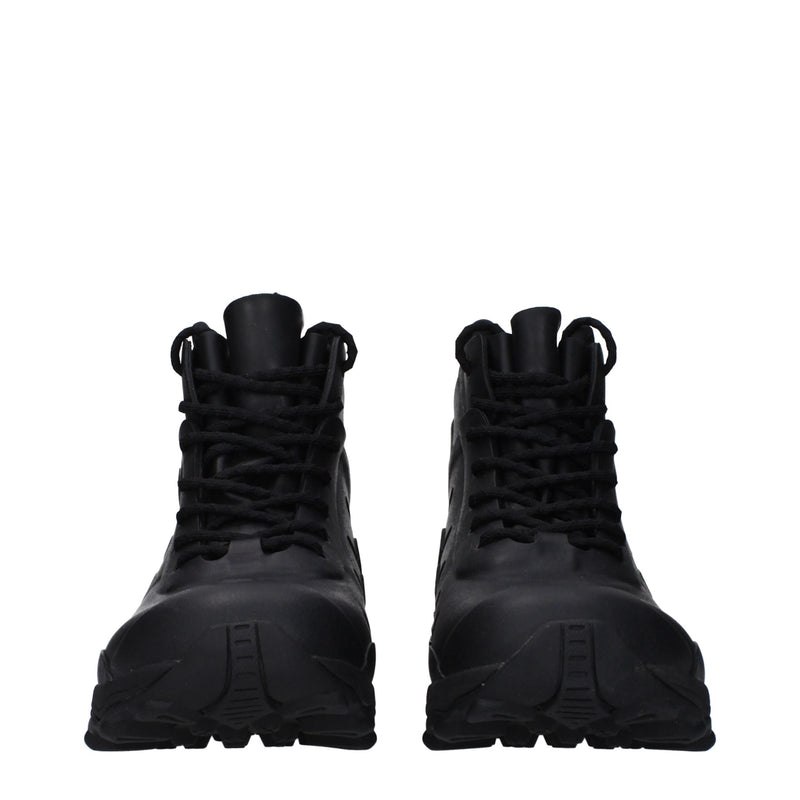 Black Cotton Ankle Boots