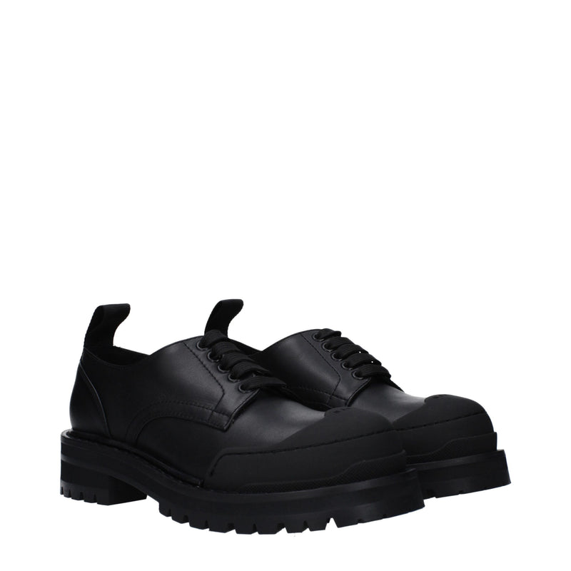 Black Leather Oxfords And Derbies