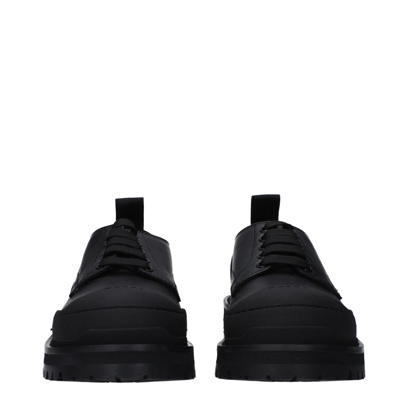 Black Leather Oxfords And Derbies