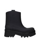 Black Cotton Ankle Boots