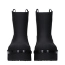 Black Cotton Ankle Boots