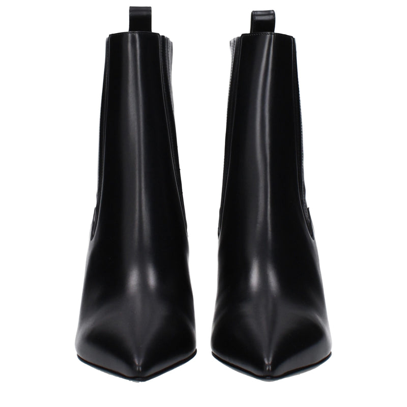 Black Leather Ankle Boots