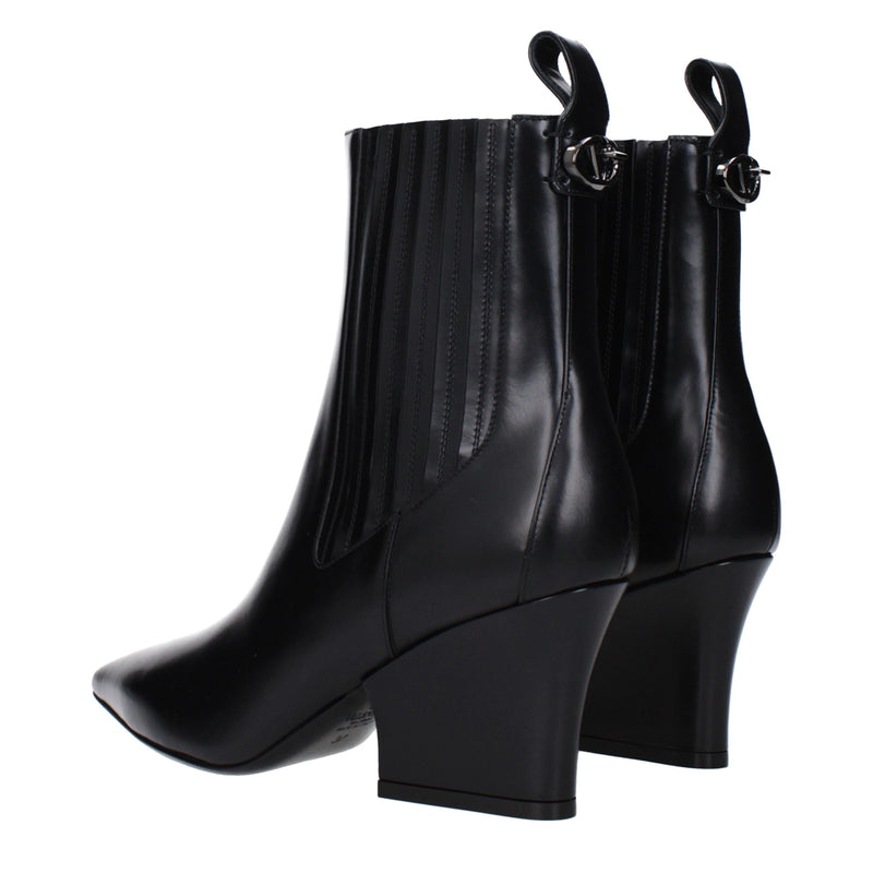 Black Leather Ankle Boots