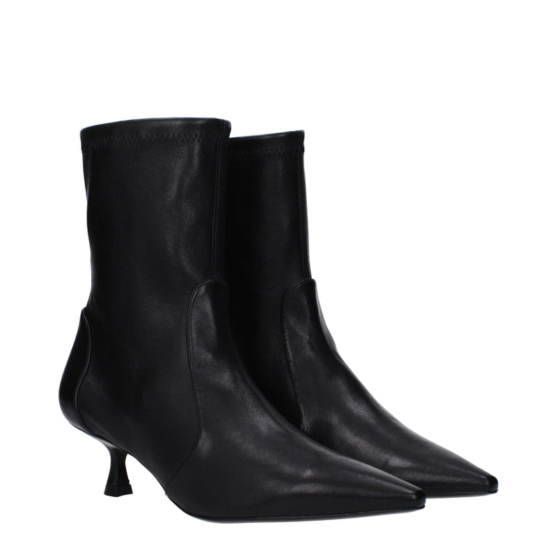 Black Leather Ankle Boots