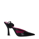 Black Leather Stiletto Heels Sandals