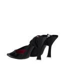 Black Leather Stiletto Heels Sandals