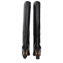 Black Leather High Heel Boots