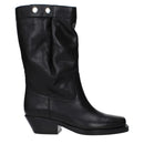 Black Leather Ankle Boots
