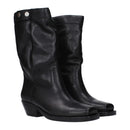 Black Leather Ankle Boots
