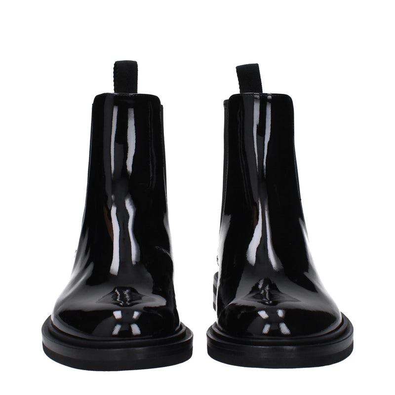 Black Leather Ankle Boots