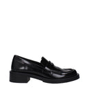 Black Leather Slip-On Loafers