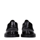 Black Leather Slip-On Loafers