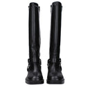 Black Leather High Heel Boots