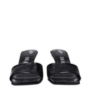 Black Leather Flat Sandals