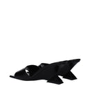 Black Leather Flat Sandals