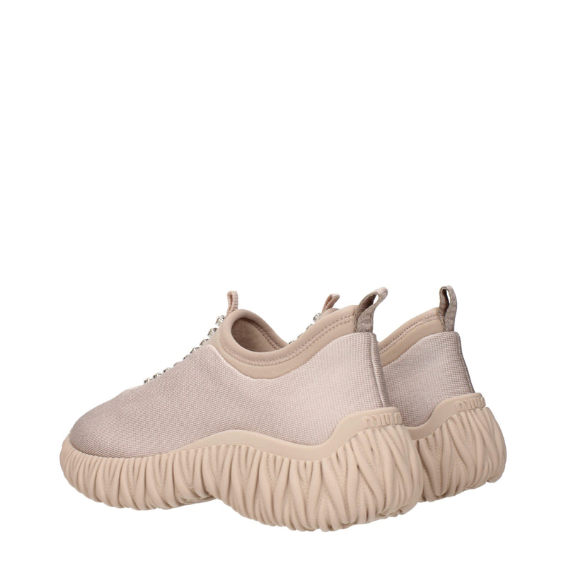 Beige Fabric Sneakers