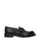 Black Leather Slip-On Loafers