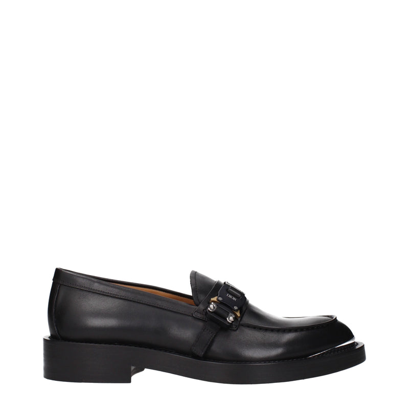 Black Leather Slip-On Loafers