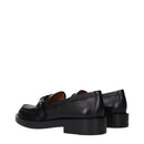 Black Leather Slip-On Loafers