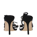 Black Satin Stiletto Heels Sandals