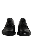 Black Leather Lace Up Men Derby Formal Shoes