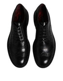 Black Leather Lace Up Men Derby Formal Shoes