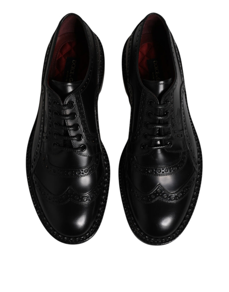 Black Leather Lace Up Men Derby Formal Shoes