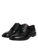 Black Leather Lace Up Men Derby Formal Shoes
