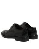 Black Leather Lace Up Men Derby Formal Shoes