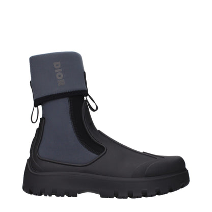 Black Cotton Ankle Boots