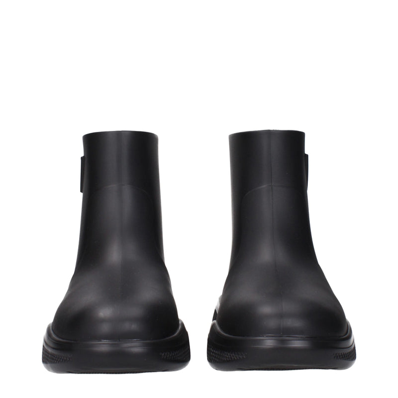 Black Cotton Ankle Boots