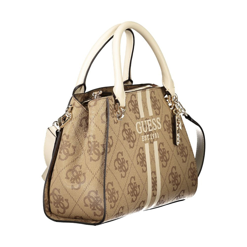 Beige Polyethylene Women Handbag