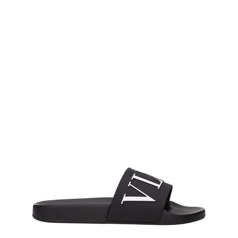 Black Cotton Slippers Sandals