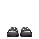 Black Cotton Slippers Sandals