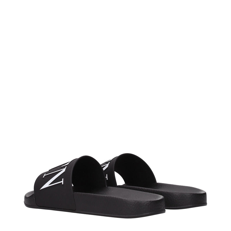 Black Cotton Slippers Sandals